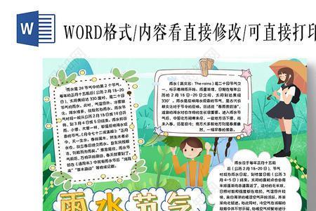 24节气中雨水的手抄报