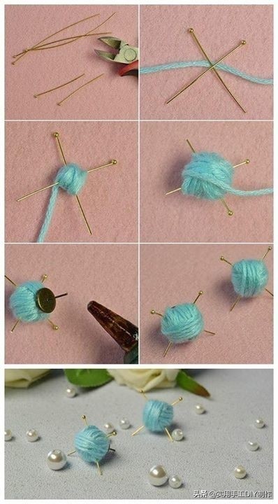 「针织作品」可爱精致的毛线团小饰品